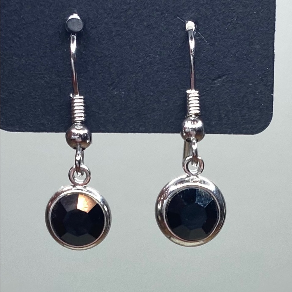 black gem earrings